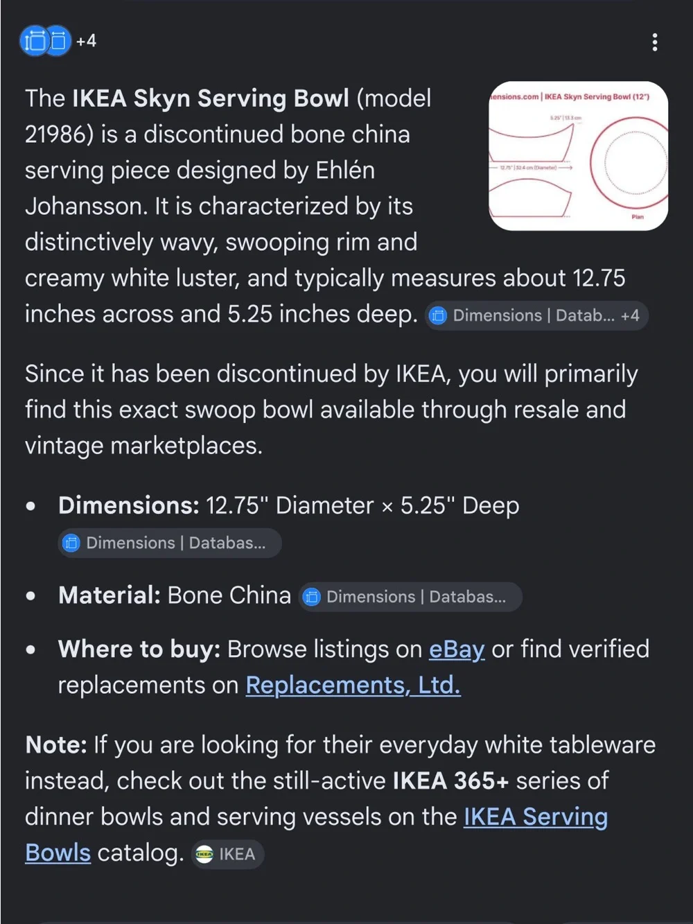 IKEA discontinued bone